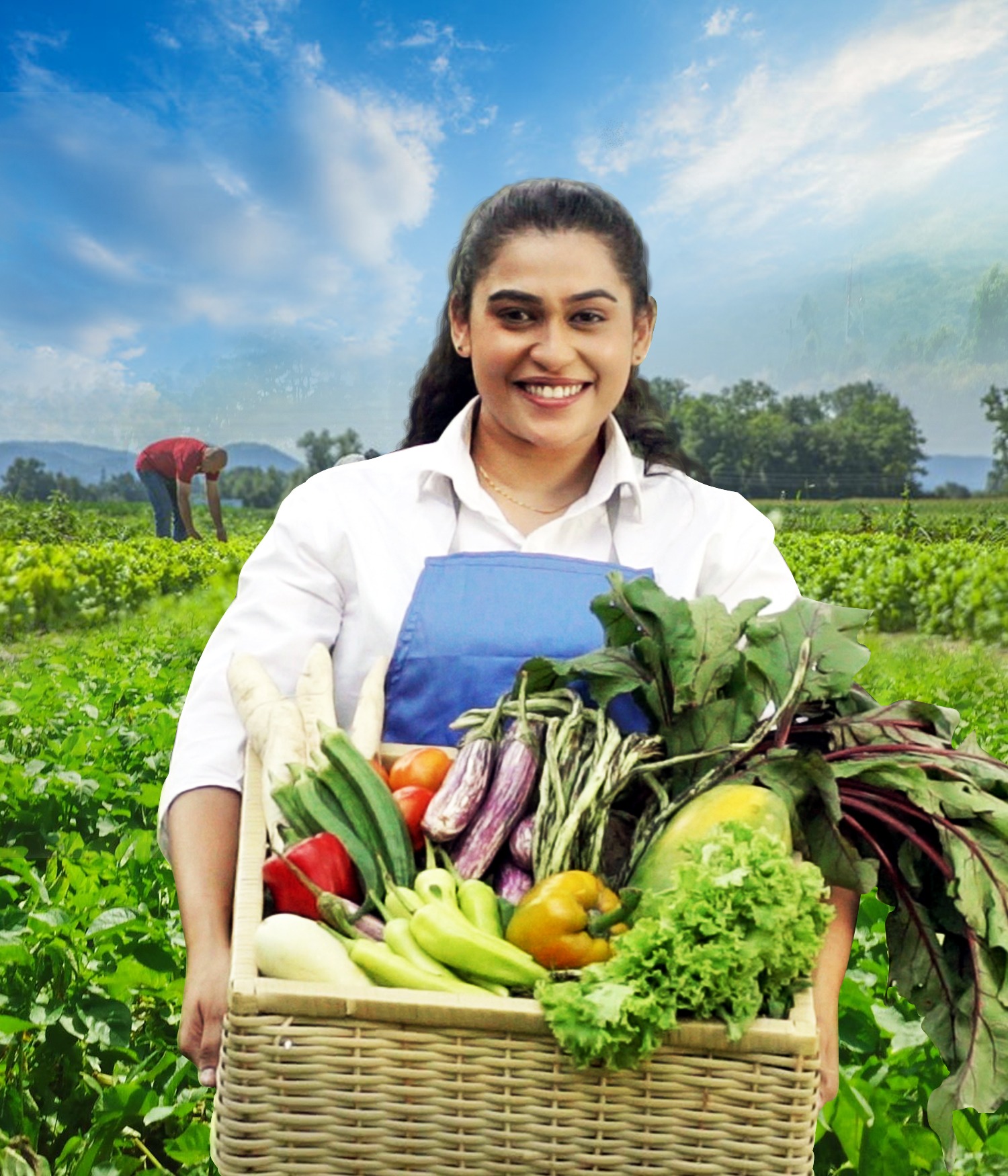 Farmer with vegetable basket
